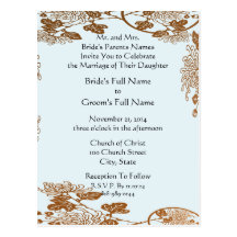 Faire-part de mariage Brown sur les fleurs vintage Cartes Postales