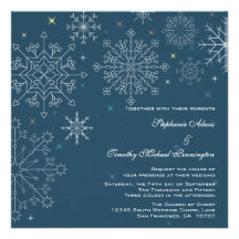 Faire-part de mariage chic d'hiver de flocon de ne