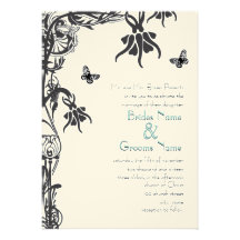 Faire-part de mariage chrétien de fleur d'art déco