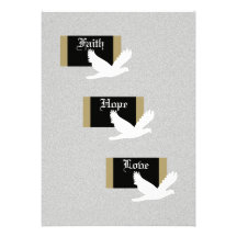 Faire-part de mariage chrétien -- Foi, espoir et a