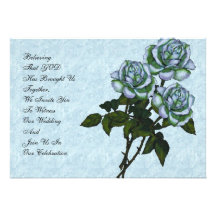 Faire-part de mariage chrétien : Trois roses blanc