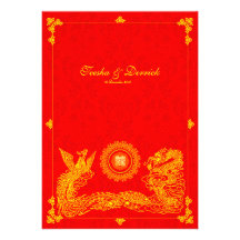 Faire-part de mariage classique de Chinois de Phoe