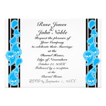 Faire-part de mariage (cyan) correspondant