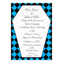 Faire-part de mariage (cyan) de bois d'ébène de Da