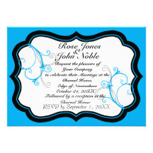 Faire-part de mariage (cyan) de l'ivoire B de Kurl
