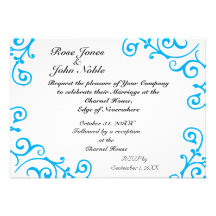 Faire-part de mariage (cyan) d'ivoire de Cirrus