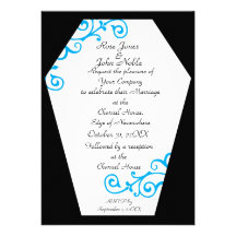Faire-part de mariage (cyan) d'ivoire de Keranda