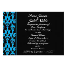 Faire-part de mariage (cyan) stellaire de bois d'é