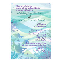 Faire-part de mariage de baleine et de vie marine