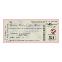 Faire-part de mariage de billet d'avion