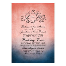 Faire-part de mariage de Bohème bleu et rose rusti