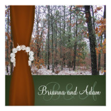 Faire-part de mariage de Camo d'hiver de thème de 