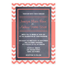 Faire-part de mariage de corail de Chevron