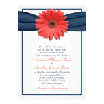 Faire-part de mariage de corail de ruban de marine