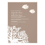 Faire-part de mariage de corail tropical blanc et 