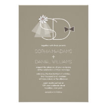 Faire-part de mariage de coutume de monogramme de 