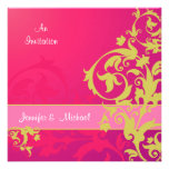 Faire-part de mariage de dentelle de framboise