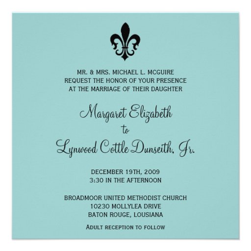 Faire-part de mariage de Fleur de lis