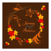 Faire-part de mariage de Flourish d'automne
