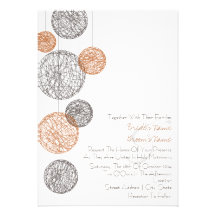 Faire-part de mariage de globes de ficelle d'orang