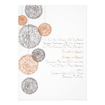 Faire-part de mariage de globes de ficelle d'orang