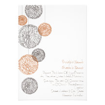 Faire-part de mariage de globes de ficelle d'orang
