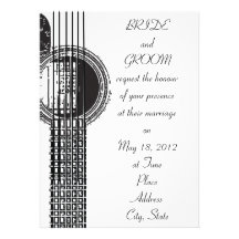Faire-part de mariage de guitare acoustique