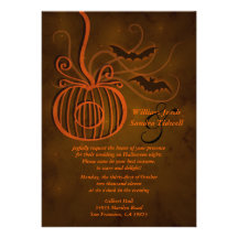 Faire-part de mariage de Halloween de cage de citr