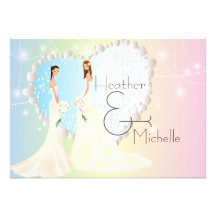 Faire-part de mariage de jeune mariée et de lesbie
