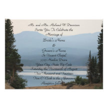 Faire-part de mariage de lac mountain brumeuse
