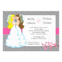 Faire-part de mariage de lesbienne de fleurs de ce