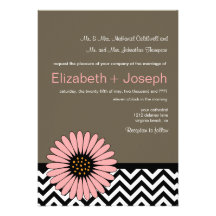 Faire-part de mariage de marguerite et de Chevron 