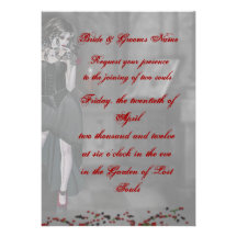 Faire-part de mariage de minuit de jeune mariée