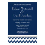 Faire-part de mariage de mod Chevron de bleu marin invitations