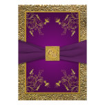 Faire-part de mariage de monogramme de pourpre roy