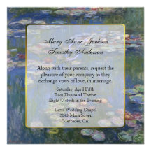 Faire-part de mariage de nénuphars de beaux-arts