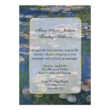 Faire-part de mariage de nénuphars de Monet