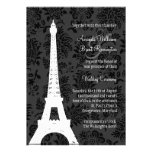 Faire-part de mariage de Paris de damassé (noir)