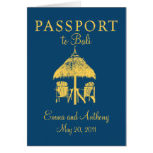 Faire-part de mariage de passeport de Bali Cartes De Vœux
