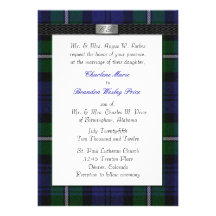 Faire-part de mariage de plaid de tartan