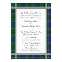Faire-part de mariage de plaid de tartan de Scott