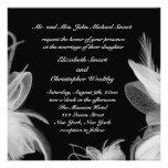 Faire-part de mariage de plumes blanches