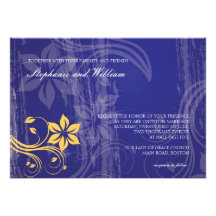 Faire-part de mariage de remous de bleu et de jaun
