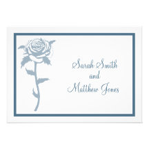 Faire-part de mariage de rose de bleu