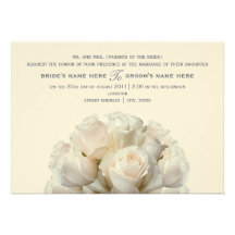 Faire-part de mariage de roses blancs