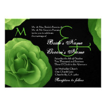 Faire-part de mariage de roses verts de chaux méta