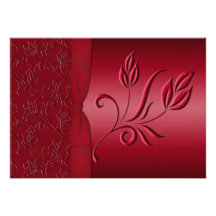 Faire-part de mariage de rouge riche