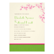 Faire-part de mariage de Sakura dans le rose et le
