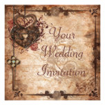 Faire-part de mariage de serrure et de clé