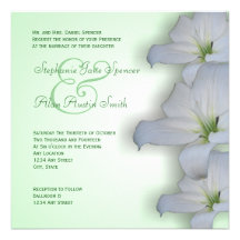 Faire-part de mariage de silhouette de lis blanc